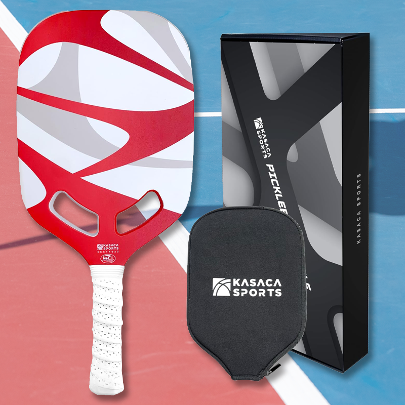 KASACA 3K + T700 Carbon Fibre Face Edgeless Pickleball Paddle - AERO SWIFT 2.0 RED