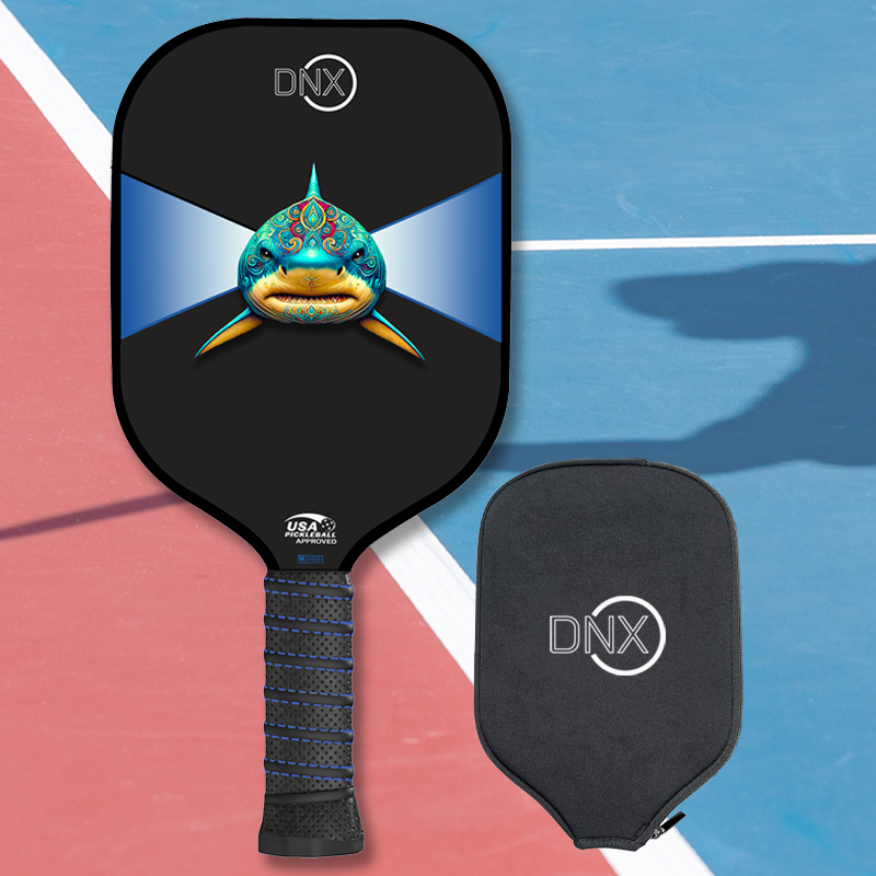 DNX Shark T700 Carbon Fiber Pickleball Paddle with Edge Guard and Paddle Cover - USAPA Approved