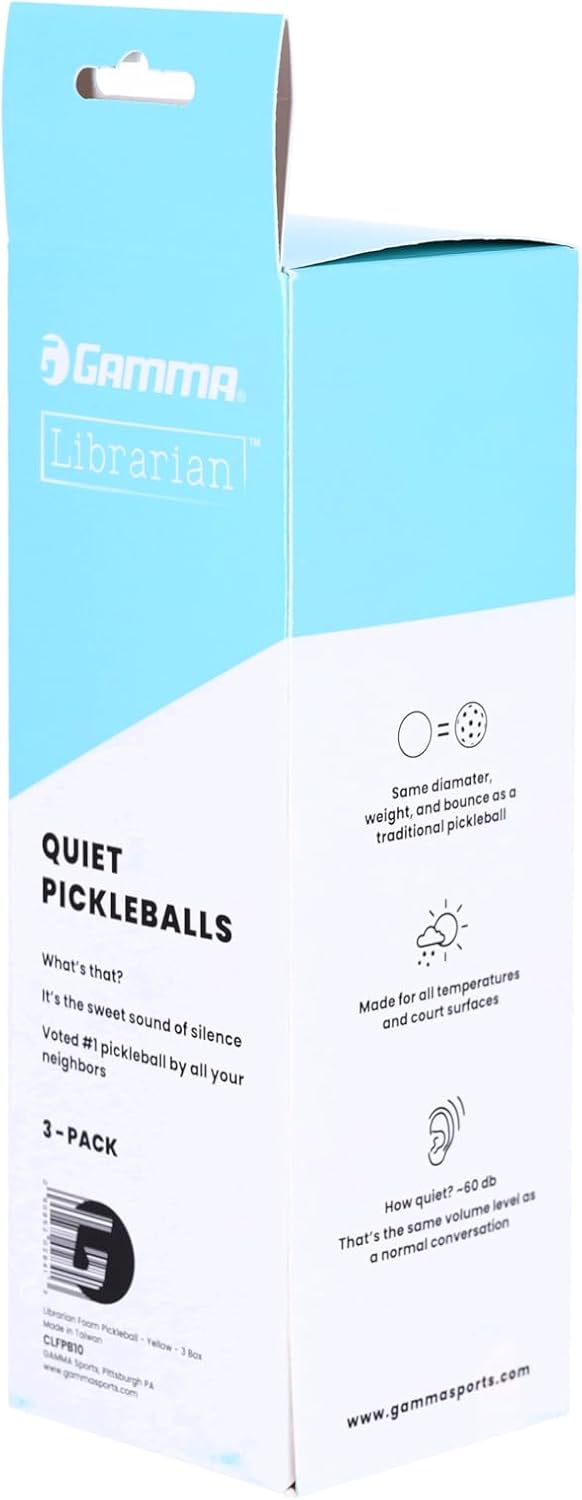 GAMMA Librarian Foam Pickleball Balls 3 Pack