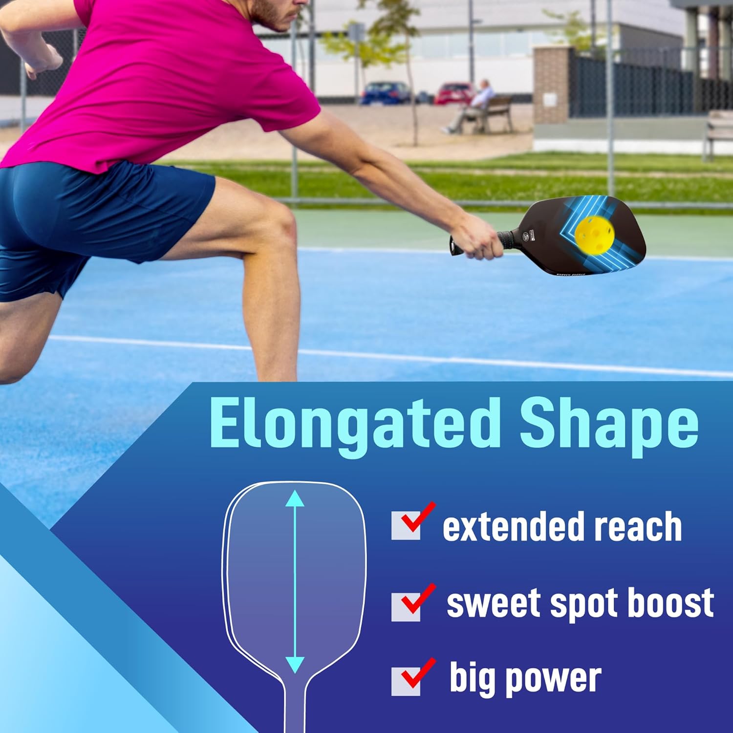 KASACA Edgeless Pickleball Paddle - AERO SWIPE - Carbon Fibre Face