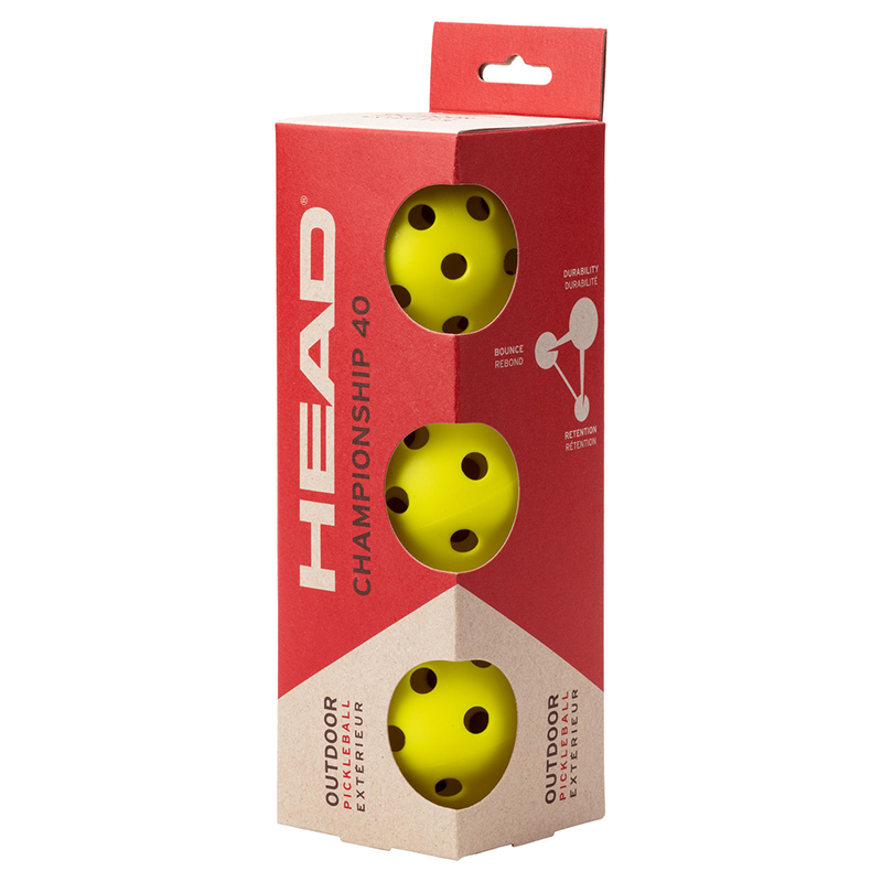 HEAD Championship 40 Outdoor Pickleball Balls 3 Pack
