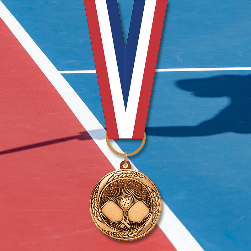 BRONZE Pickleball Medal with Ribbon