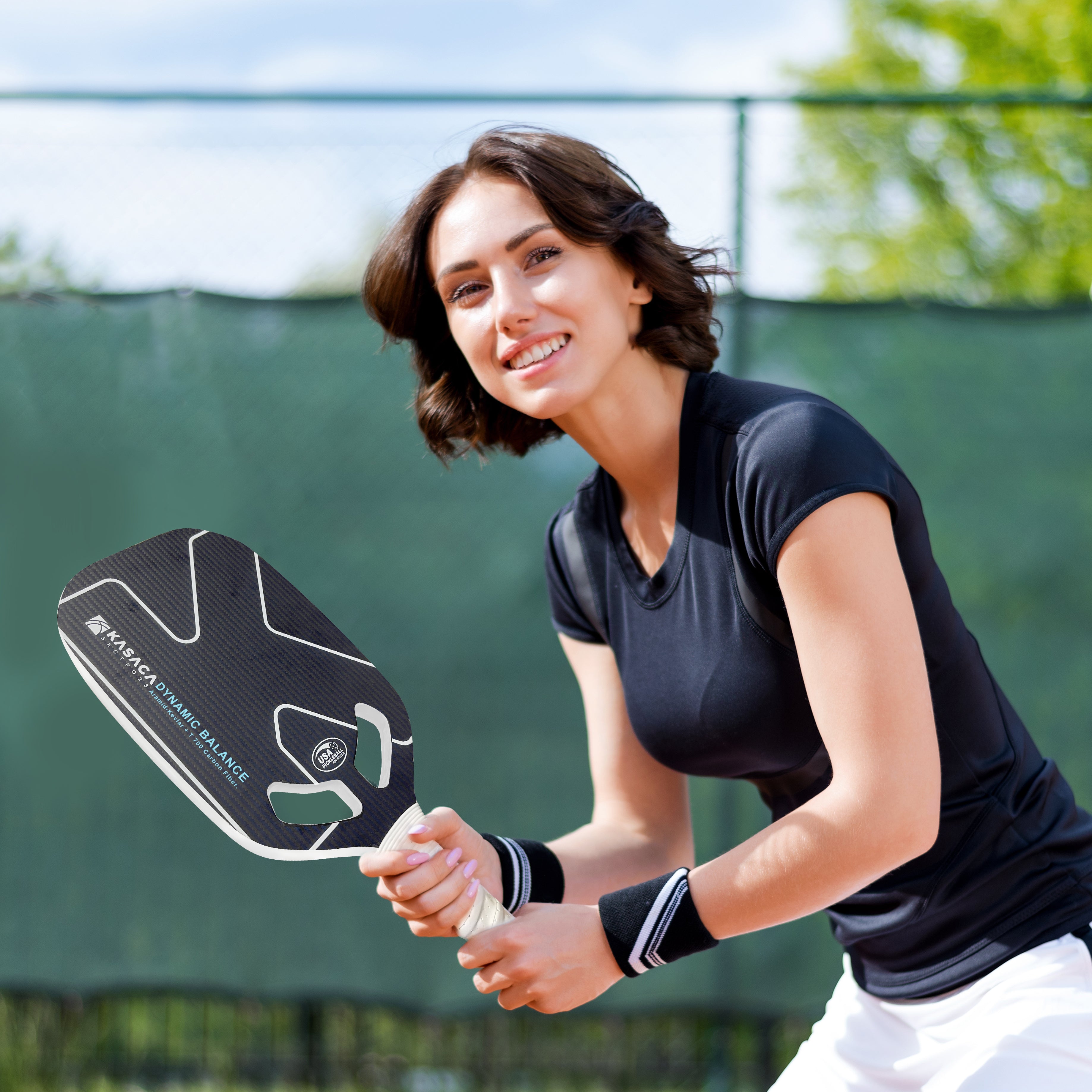KASACA Kevlar & Carbon Fibre 20mm Edgeless Open Throat Pickleball Paddle + Paddle Cover