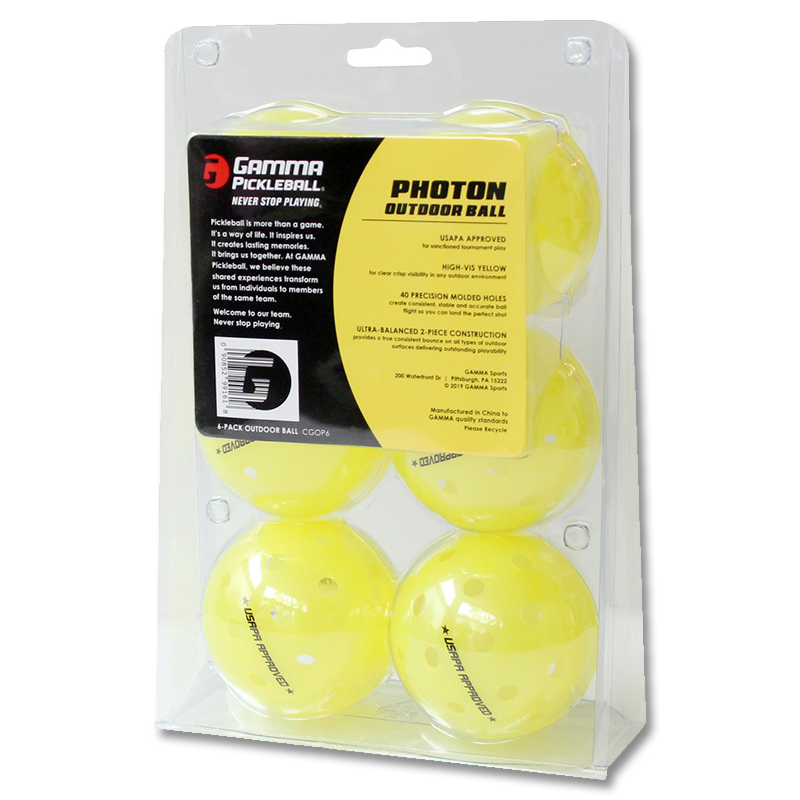 GAMMA Photon Outdoor Pickleball Balls 6 Pack